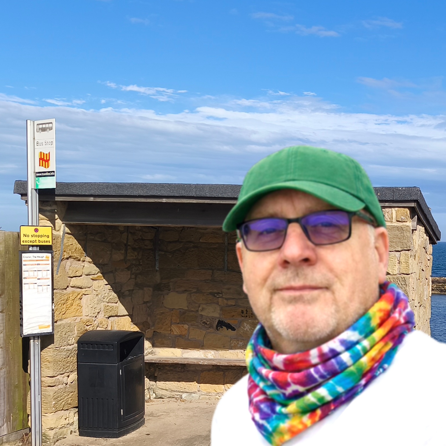 Bus stop at Craster